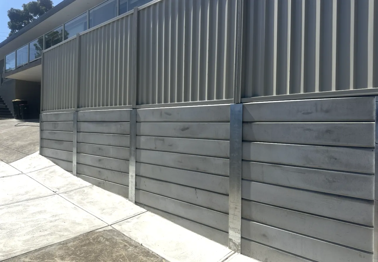 Completed retaining wall